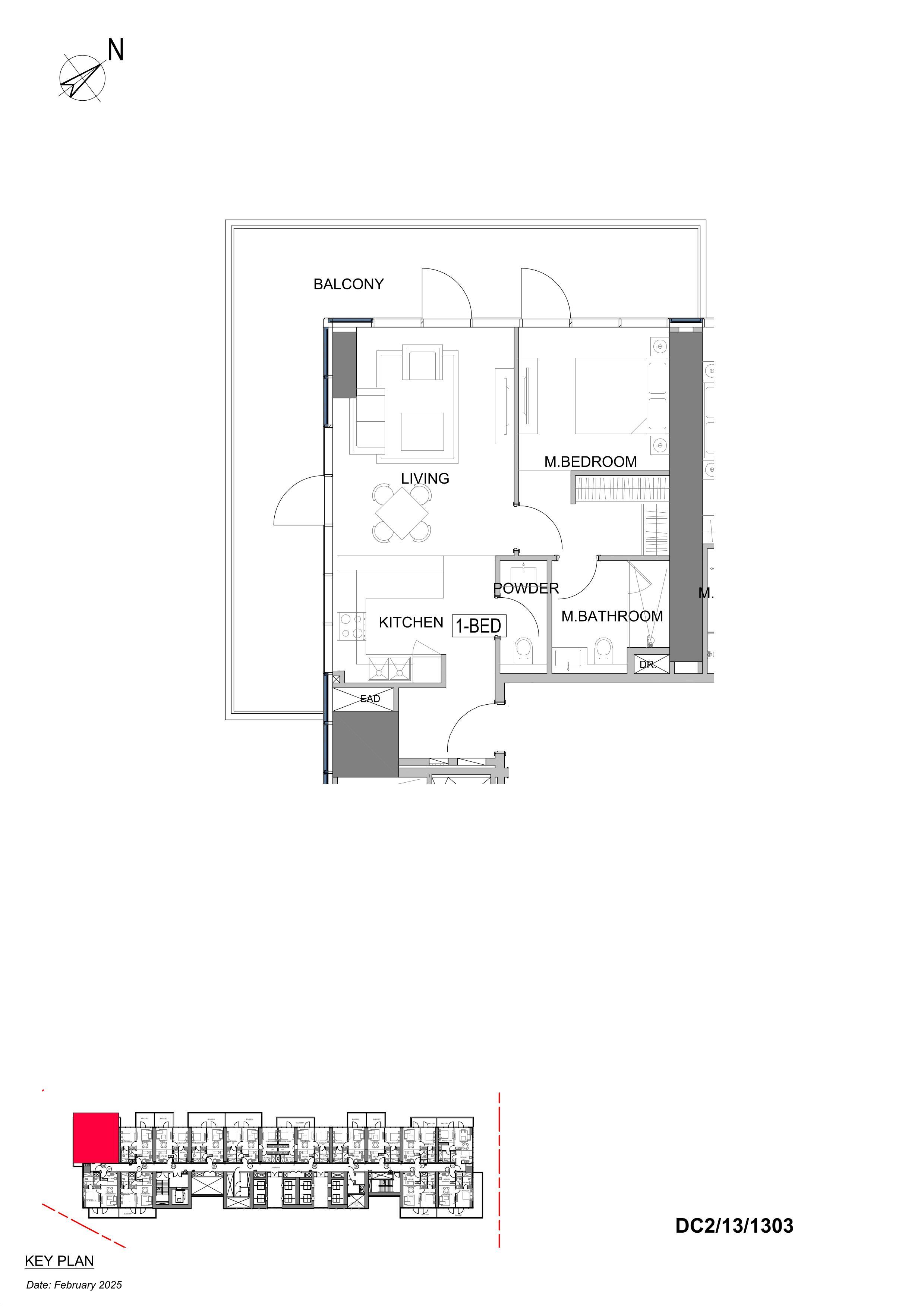 1 Bedroom | 723.87 sq. ft. | Skyline + Park View