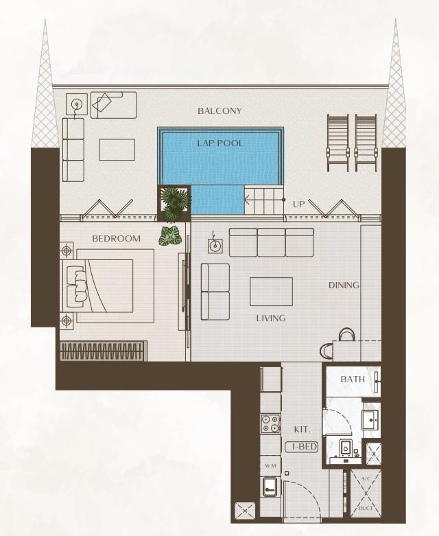 1 Bedroom Royal Suite – Private Lap Pool | Amenity View | Floor Plan Attached | Approx. 1,030 sq.ft | One by Binghatti, Business Bay