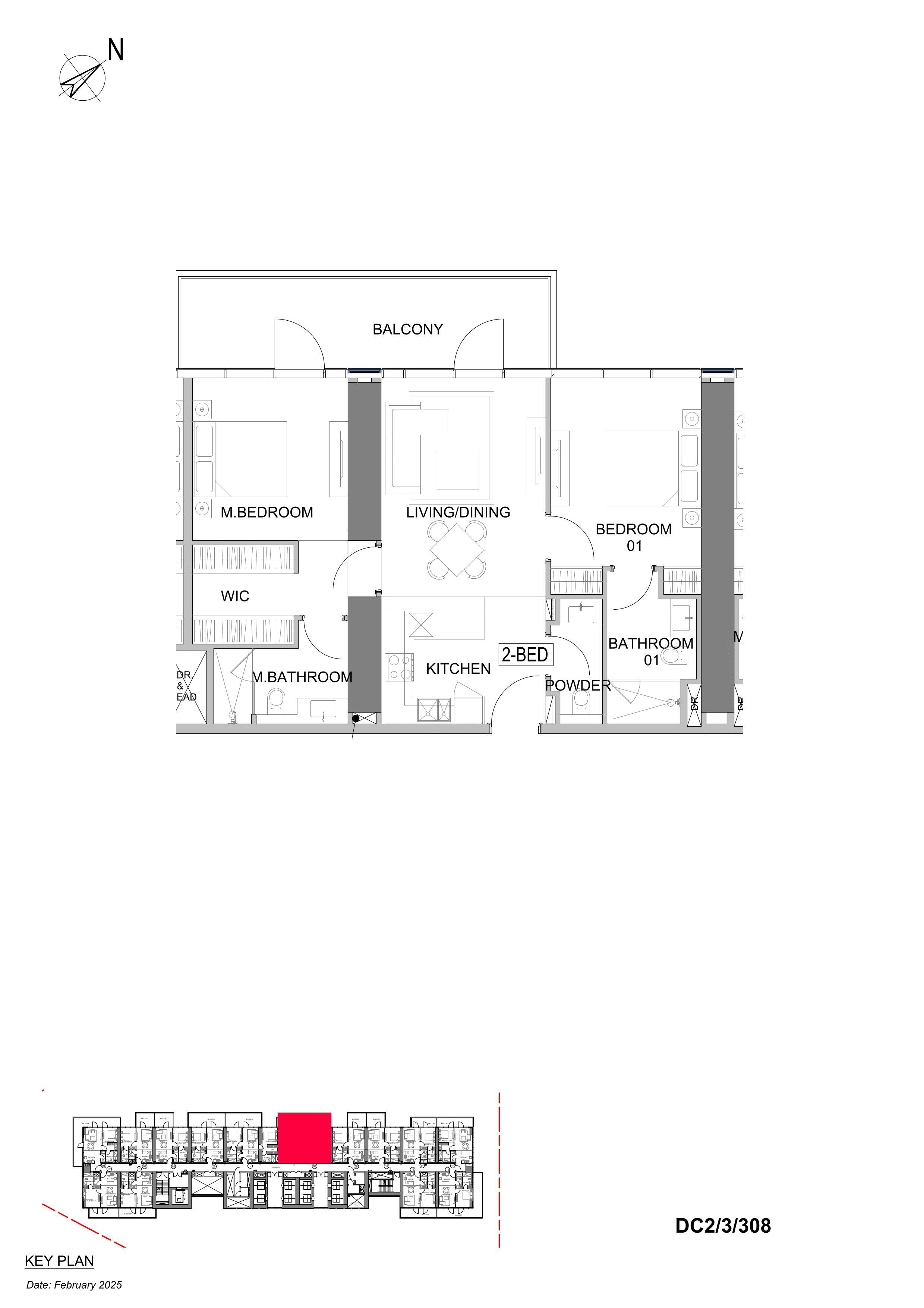 2 Bedroom | 3rd Floor | 1069.29 sq. ft. | Community + Partial Park View