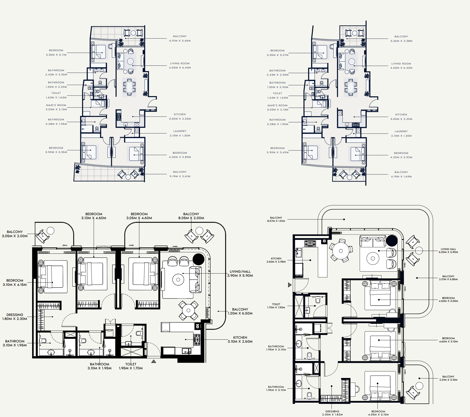 3 Bedroom | Multiple Balcony Apartment with Community View at Azizi Venice by Azizi Developments | Typical Floor | 1,500+ sq.ft | Dubai South