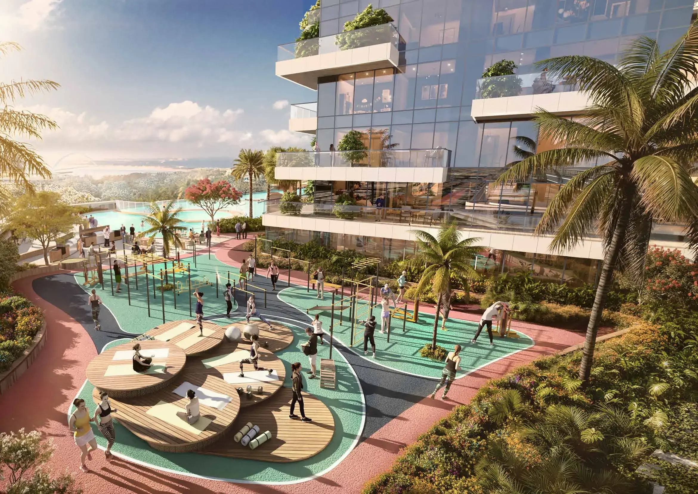 2 Bedroom Garden / Canal View Apartment at Safa Gate by Damac | 1,069.29  sq. ft. | Safa Park Sheikh Zayed Road