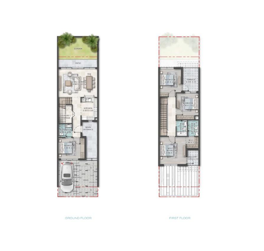 Elegant 4 Bedroom | 2,208 Sq. Ft | DAMAC Islands Fiji Cluster