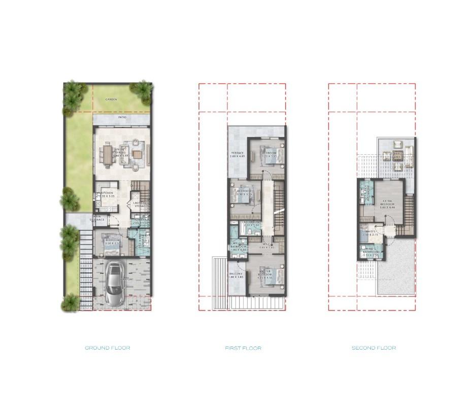 Elegant 5 Bedroom + Maid Townhouse | 3,178 Sq. Ft | DAMAC Islands Bora Bora Cluster