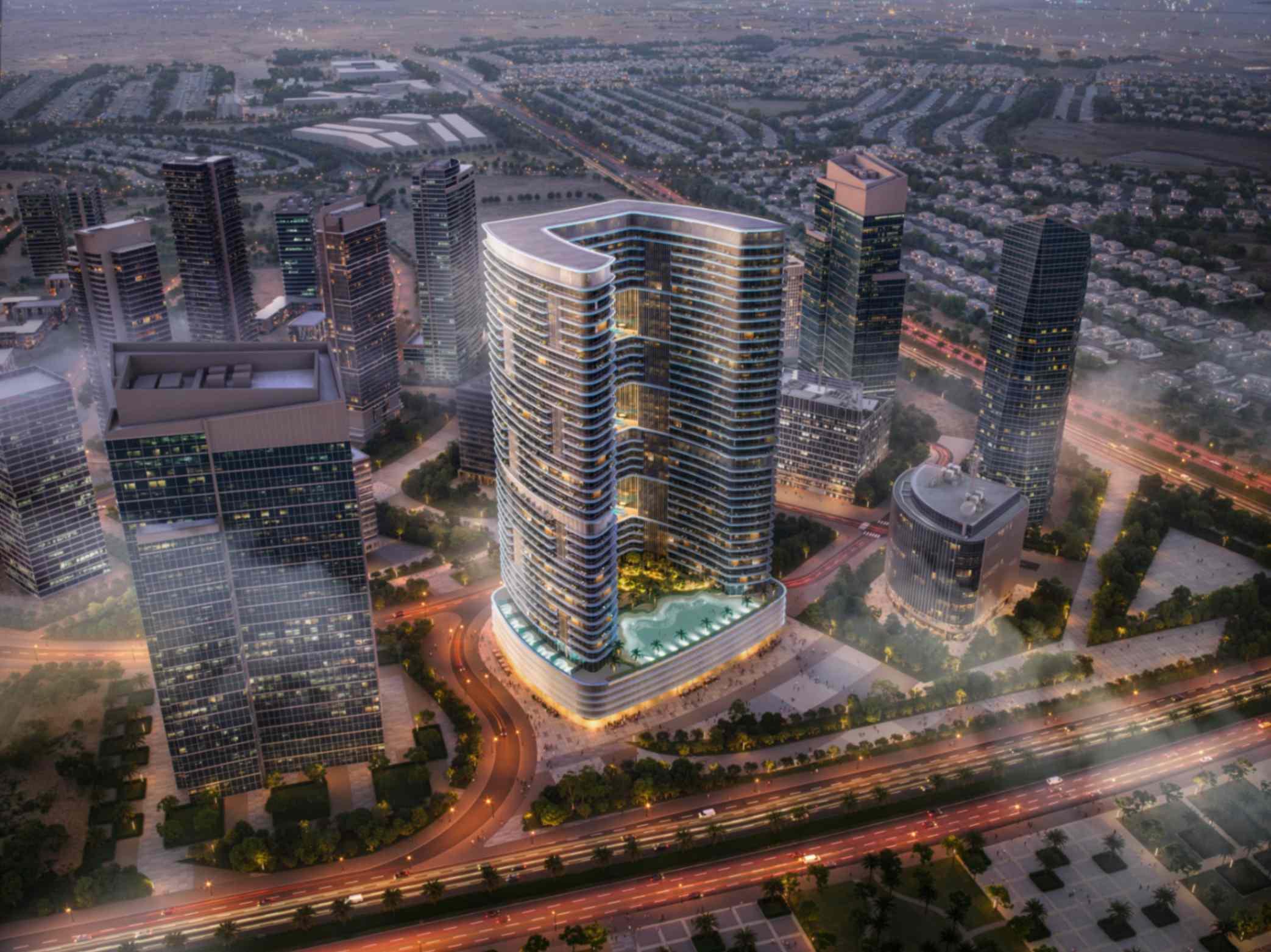 2 Bedroom Apartment with Park-Facing Terrace | 1591.98 sq. ft. | Binghatti Hillviews | Dubai Science Park