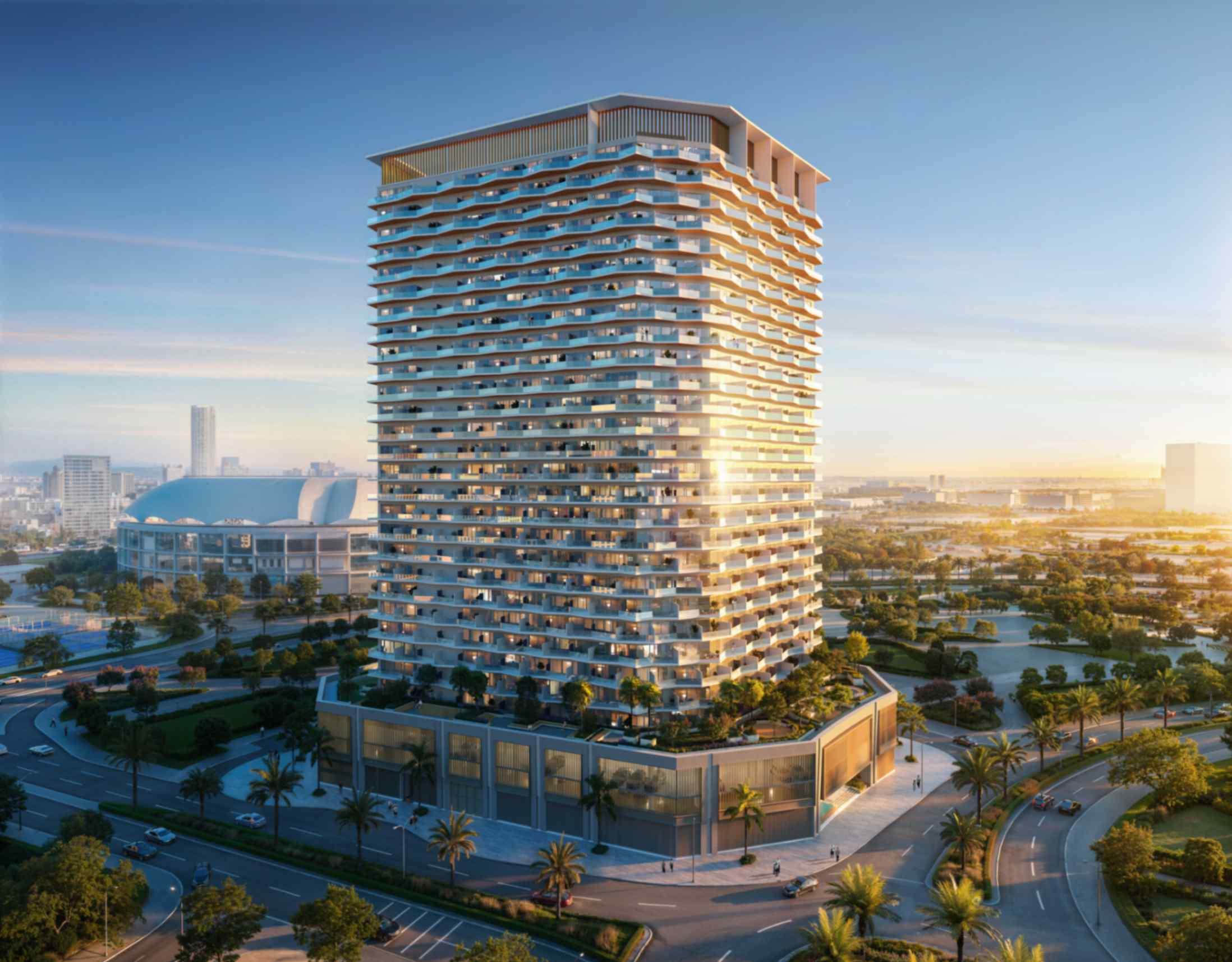 2 Bedroom Cricket Stadium & Amenity View Apartment at Binghatti Haven | 1376.02 Sq.Ft. | Dubai Sports City